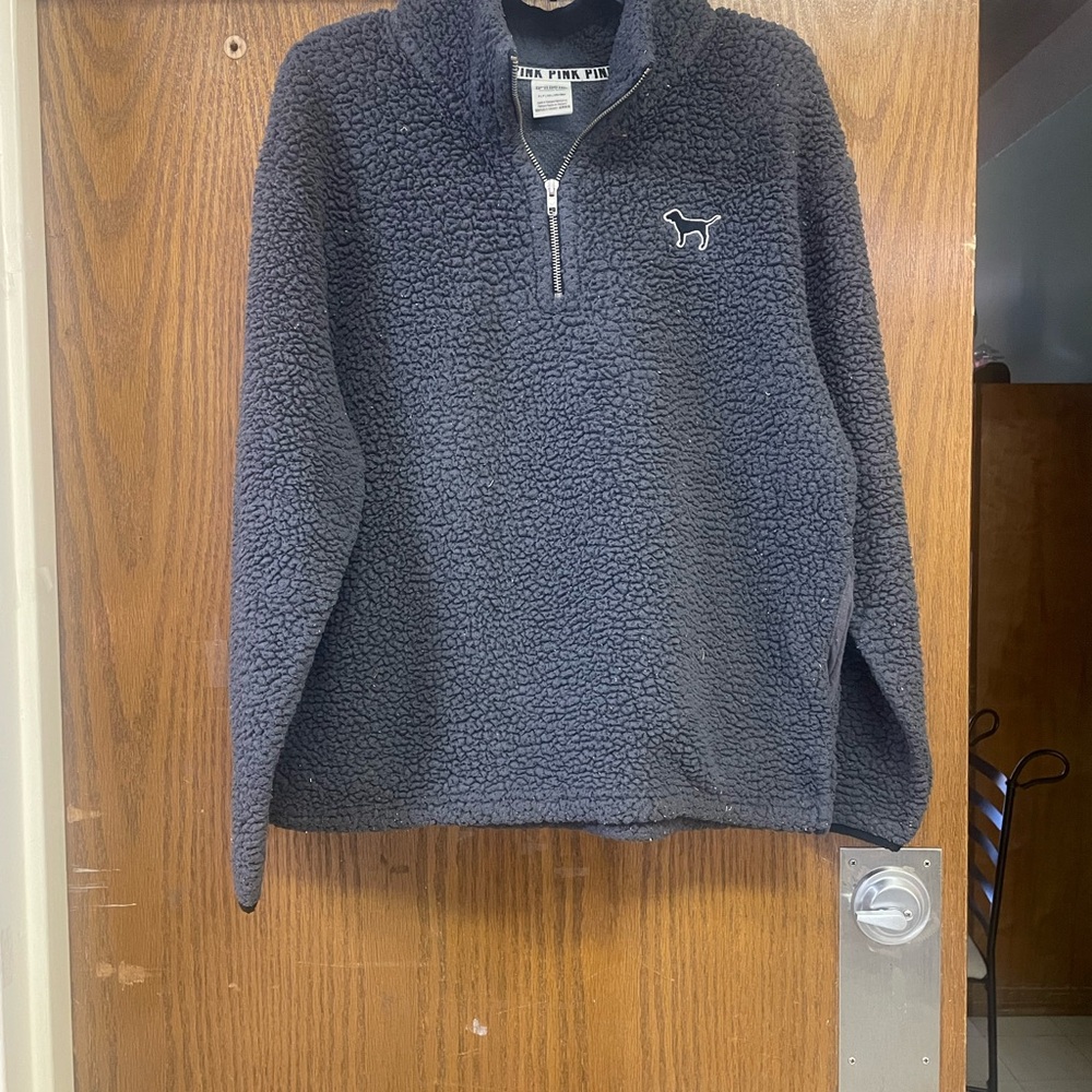 PINK Victoria's Secret Charcoal Zip-Up Sweater